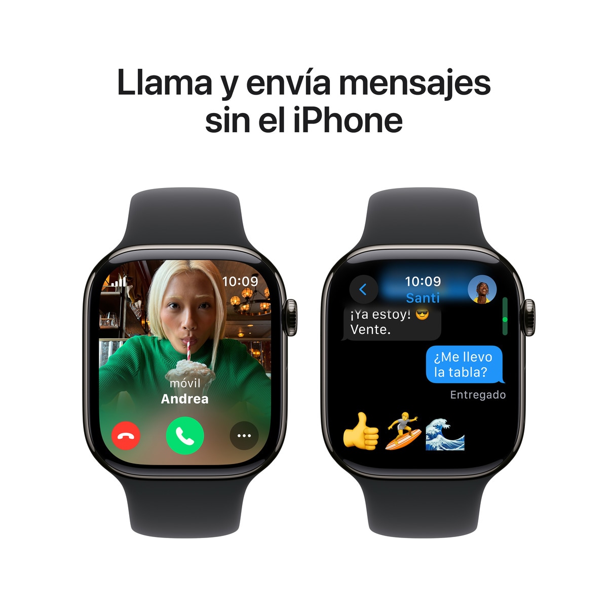 Apple Watch Series 10 GPS + Cellular 42mm Titanio Pizarra con correa Deportiva Negra M/L Pizarra-8