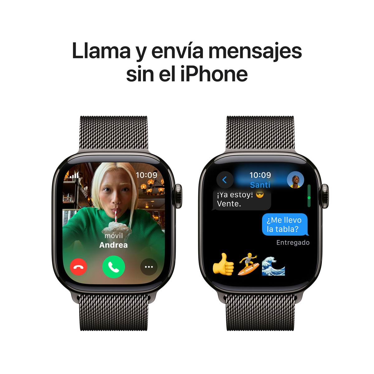 Apple Watch Series 10 GPS + Cellular 42mm Titanio Pizarra con correa Milanese Loop Pizarra Pizarra-8