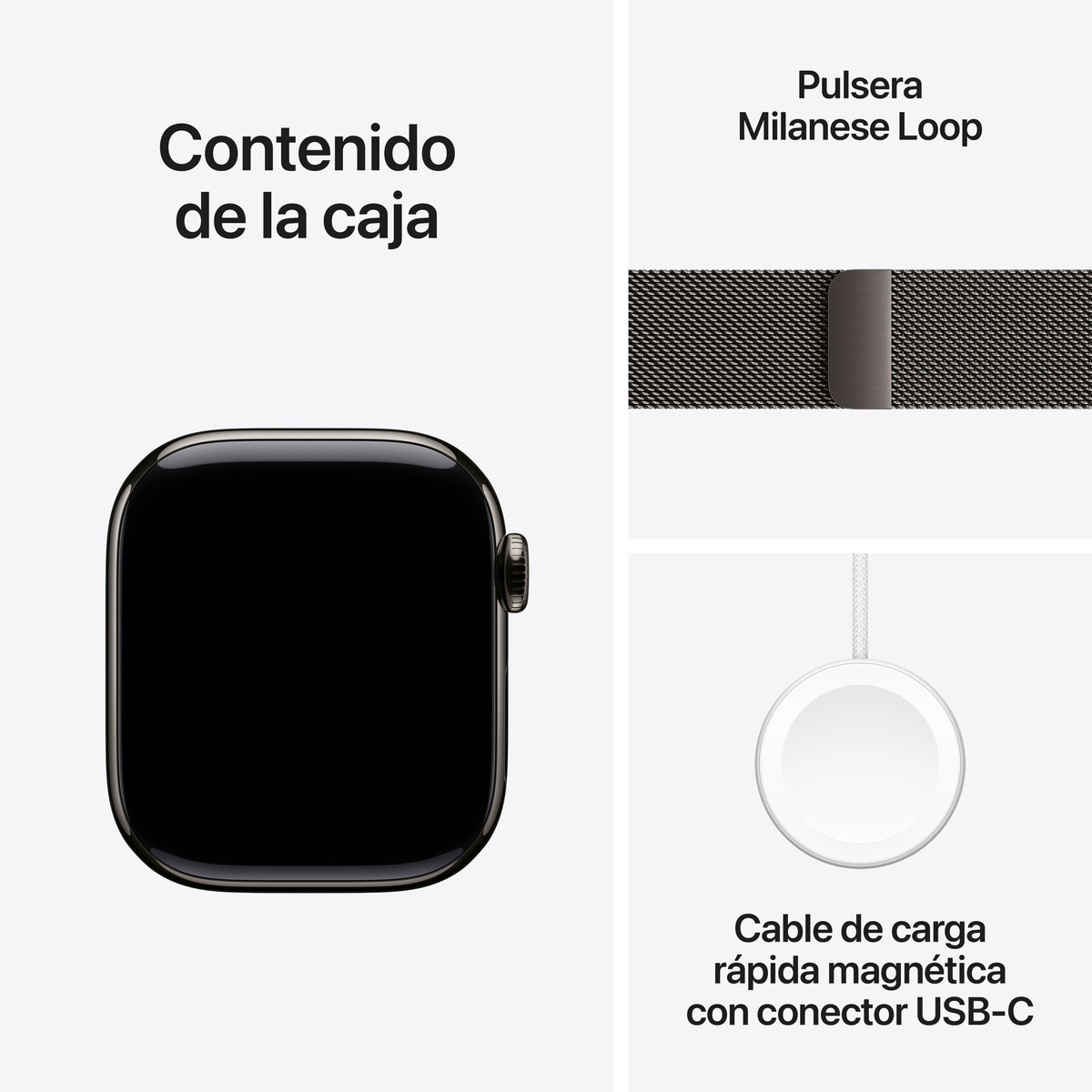 Apple Watch Series 10 GPS + Cellular 42mm Titanio Pizarra con correa Milanese Loop Pizarra Pizarra-10
