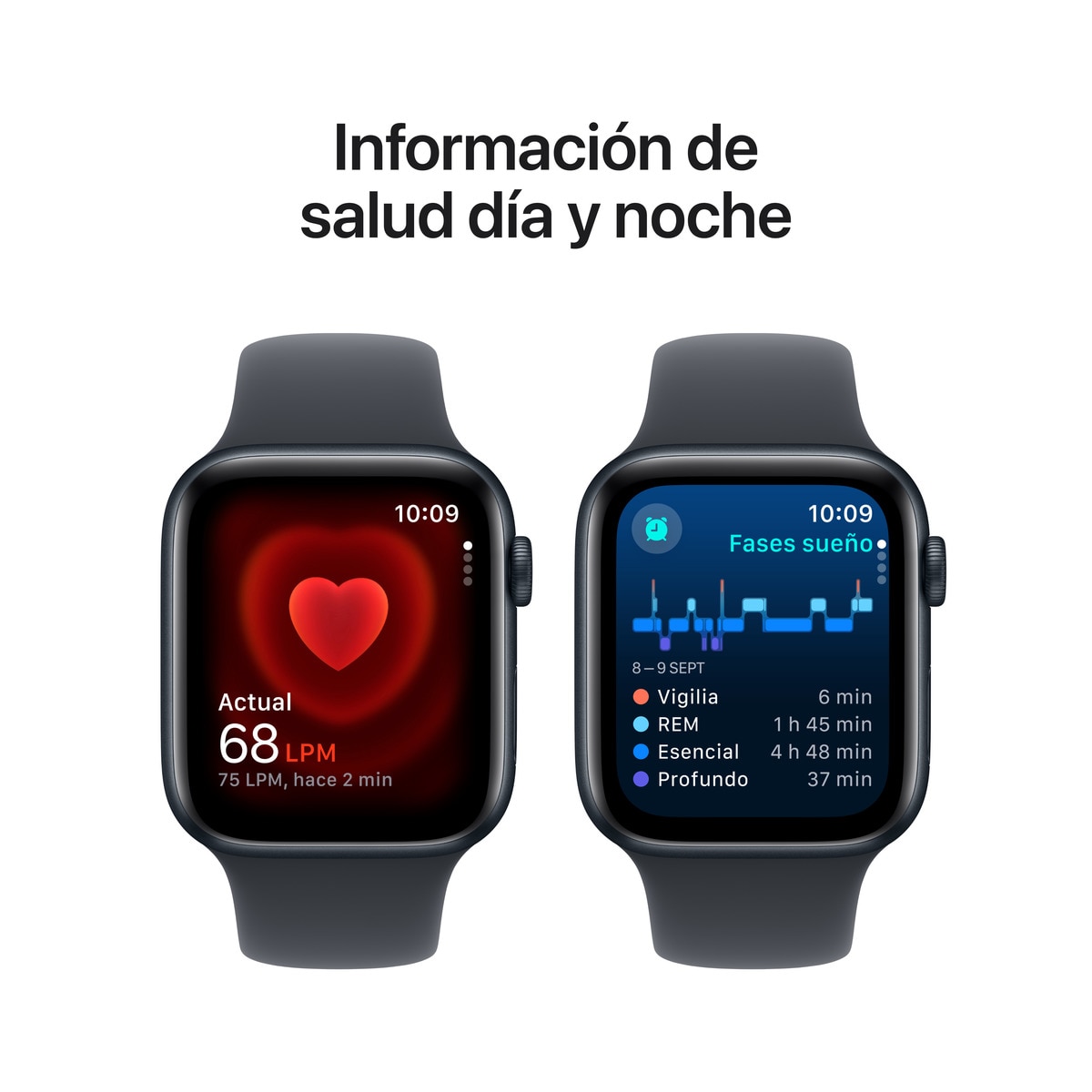 Apple Watch SE GPS 44mm Aluminio Medianoche con correa Deportiva Medianoche S/M Medianoche-5