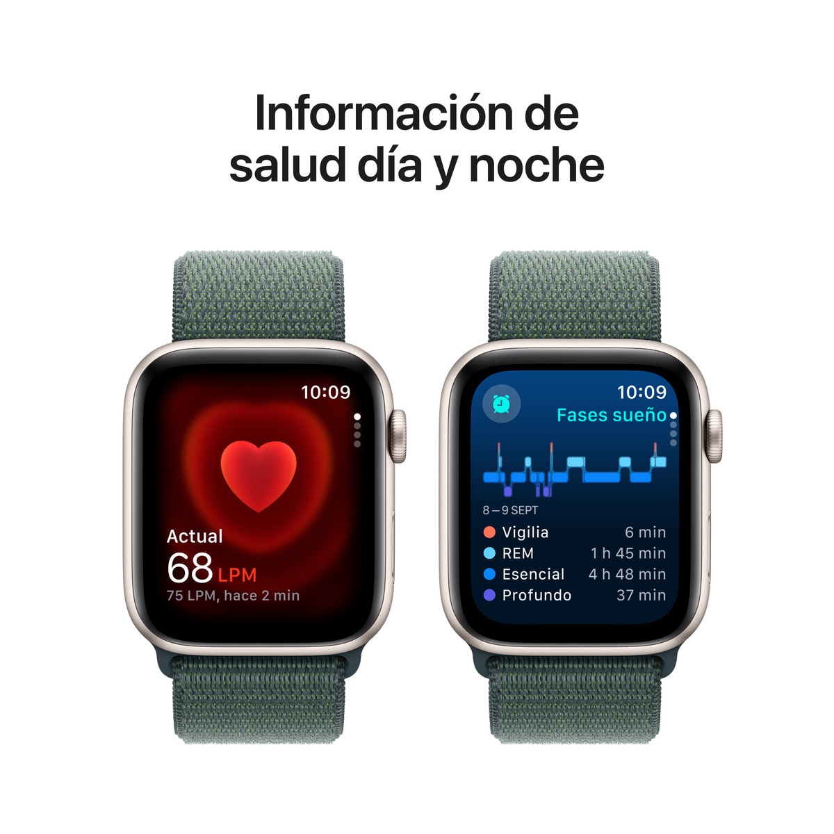 Apple Watch SE GPS 44mm Aluminio Blanco Estrella con correa Loop Deportiva Verde Lago Blanco estrella-5
