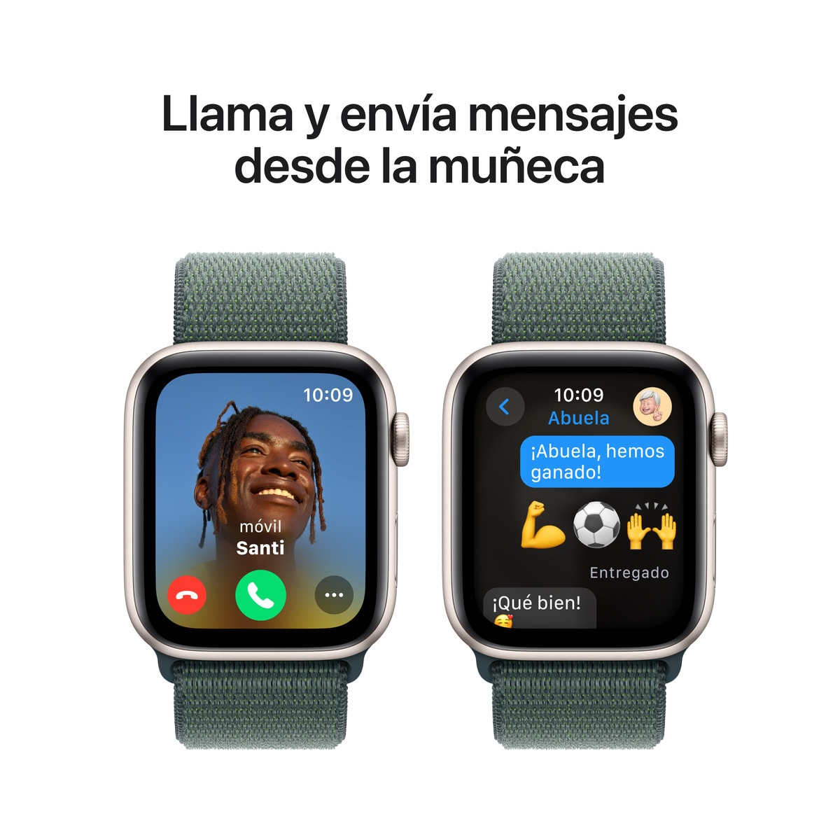 Apple Watch SE GPS 44mm Aluminio Blanco Estrella con correa Loop Deportiva Verde Lago Blanco estrella-4