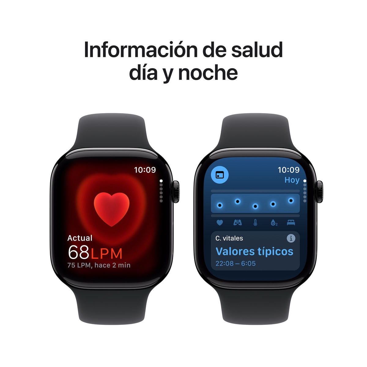 Apple Watch Series 10 GPS 46mm Aluminio Negro Azabache con correa Deportiva Negra S/M Negro Azabache-6