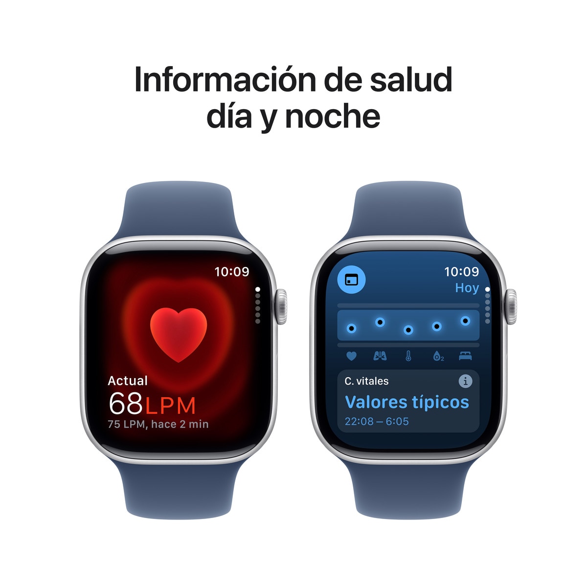 Apple Watch Series 10 GPS + Cellular 46mm - Alumínio Prata com Bracelete Desportiva Azul Denim (Tam. M/L) Prata-6