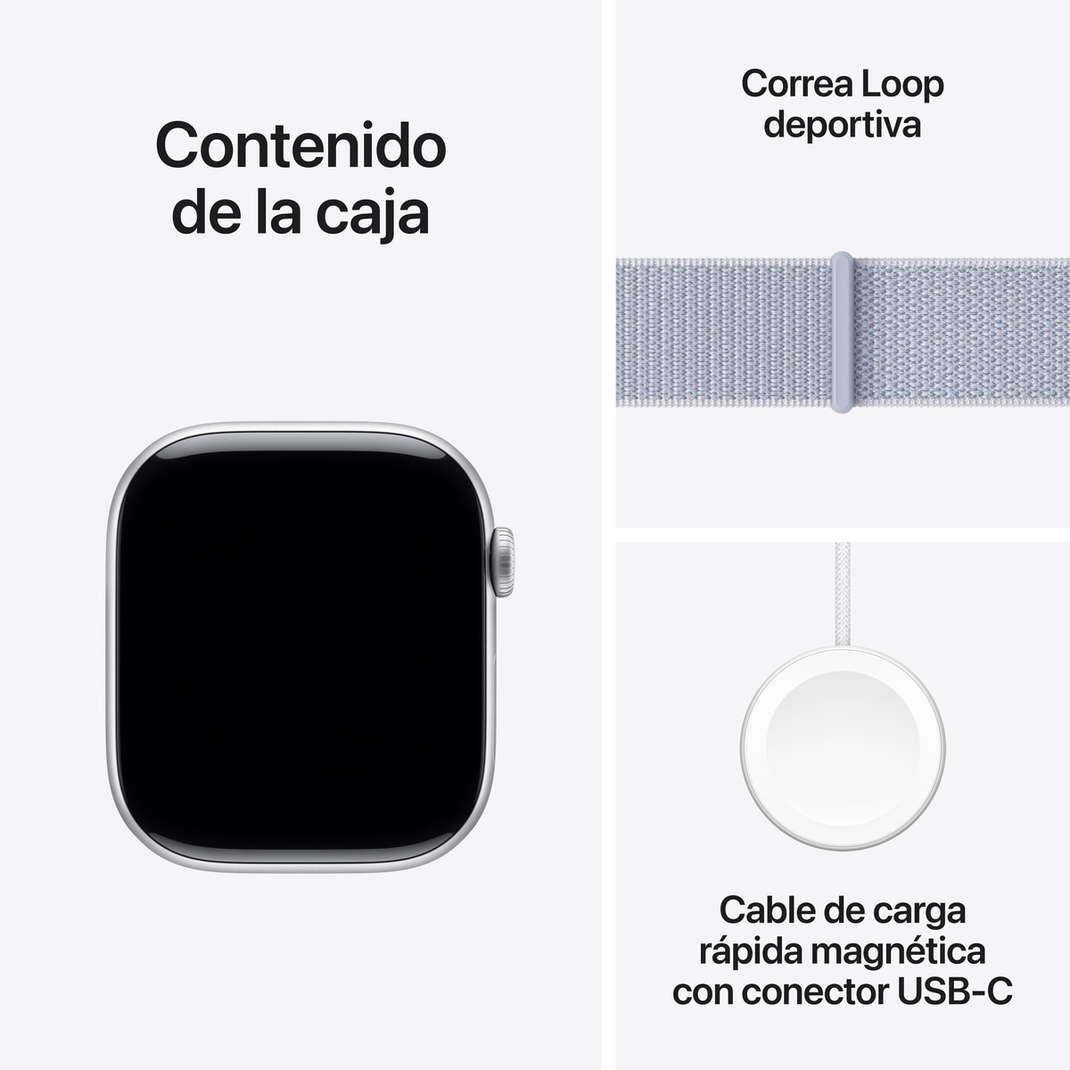 Apple Watch Series 10 GPS + Cellular 46mm Aluminio Plata con correa Loop Deportiva Azul Nube Plata-10