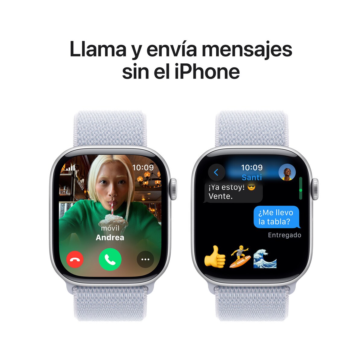 Apple Watch Series 10 GPS + Cellular 46mm Aluminio Plata con correa Loop Deportiva Azul Nube Plata-8