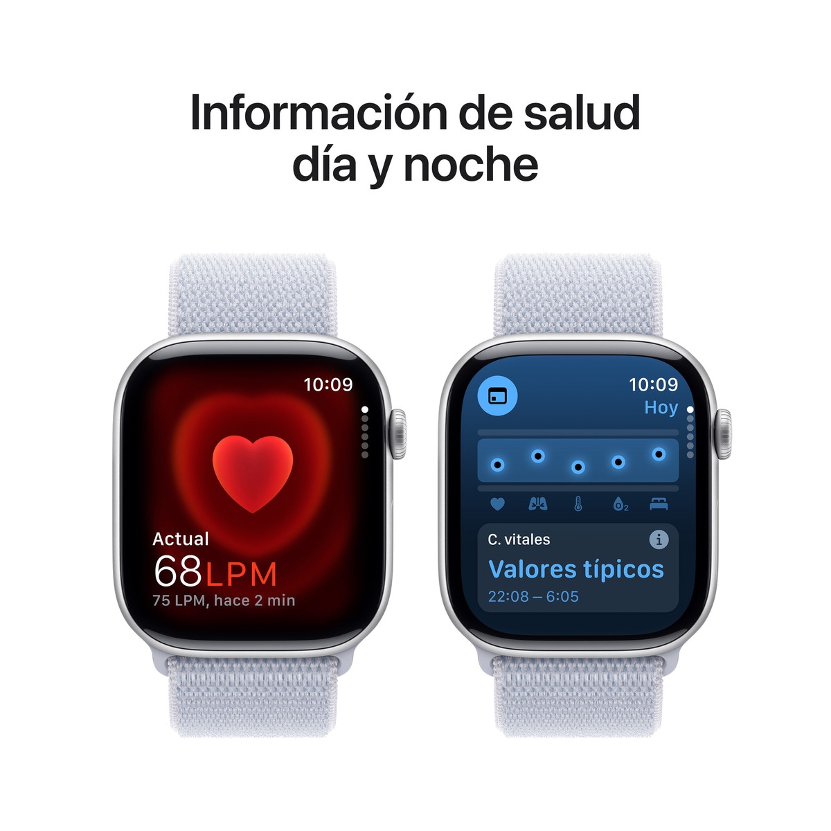 Apple Watch Series 10 GPS + Cellular 46mm Aluminio Plata con correa Loop Deportiva Azul Nube Plata-6