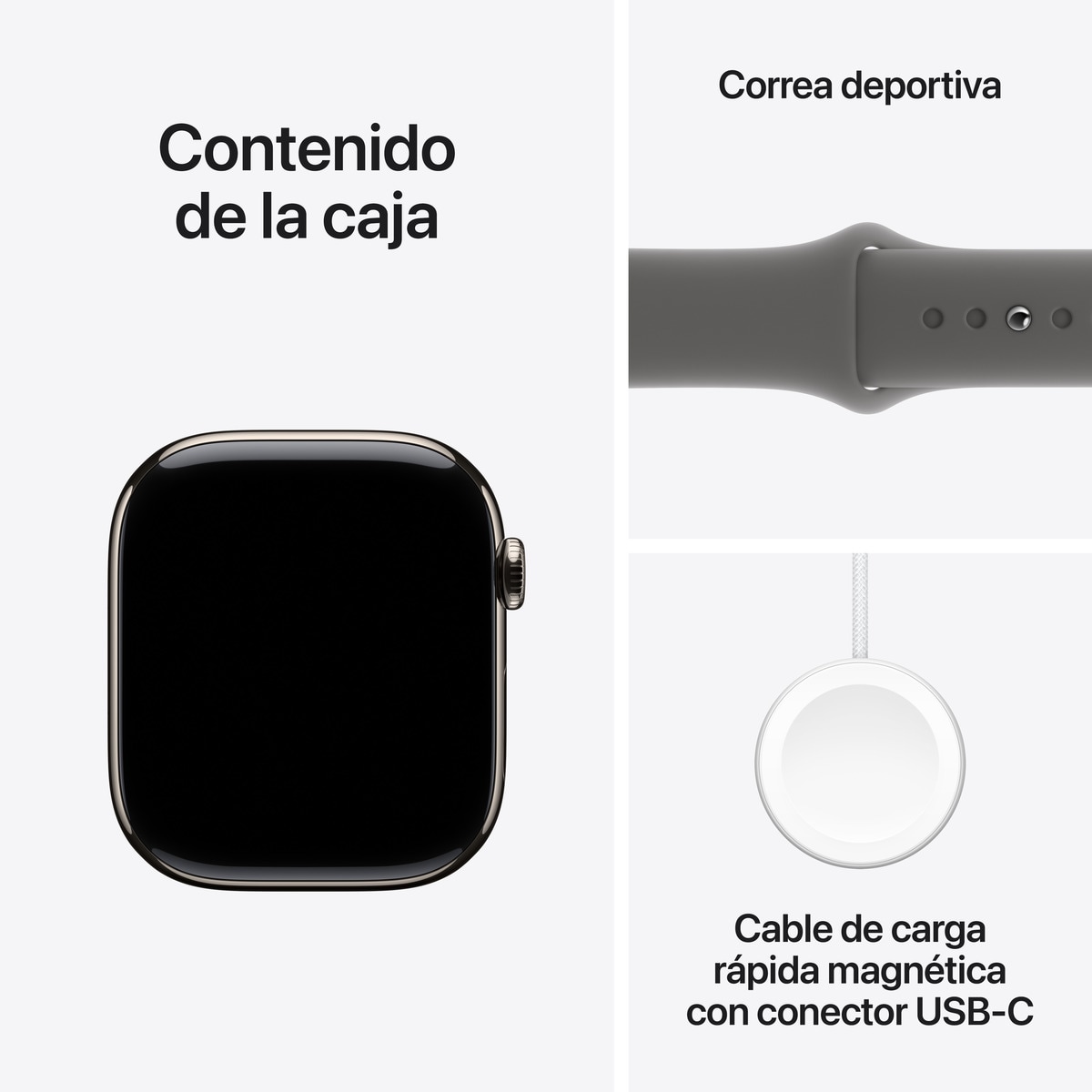 Apple Watch Series 10 GPS + Cellular 46mm Titanio Natural con correa Deportiva Gris Piedra S/M Natural-10