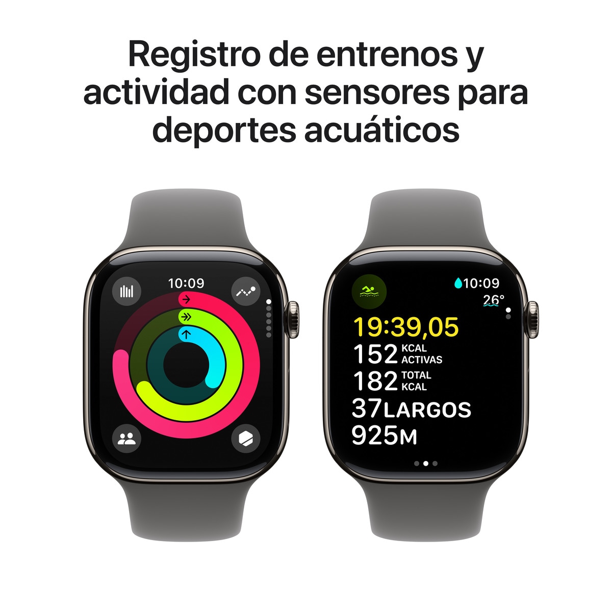 Apple Watch Series 10 GPS + Cellular 46mm Titanio Natural con correa Deportiva Gris Piedra S/M Natural-5