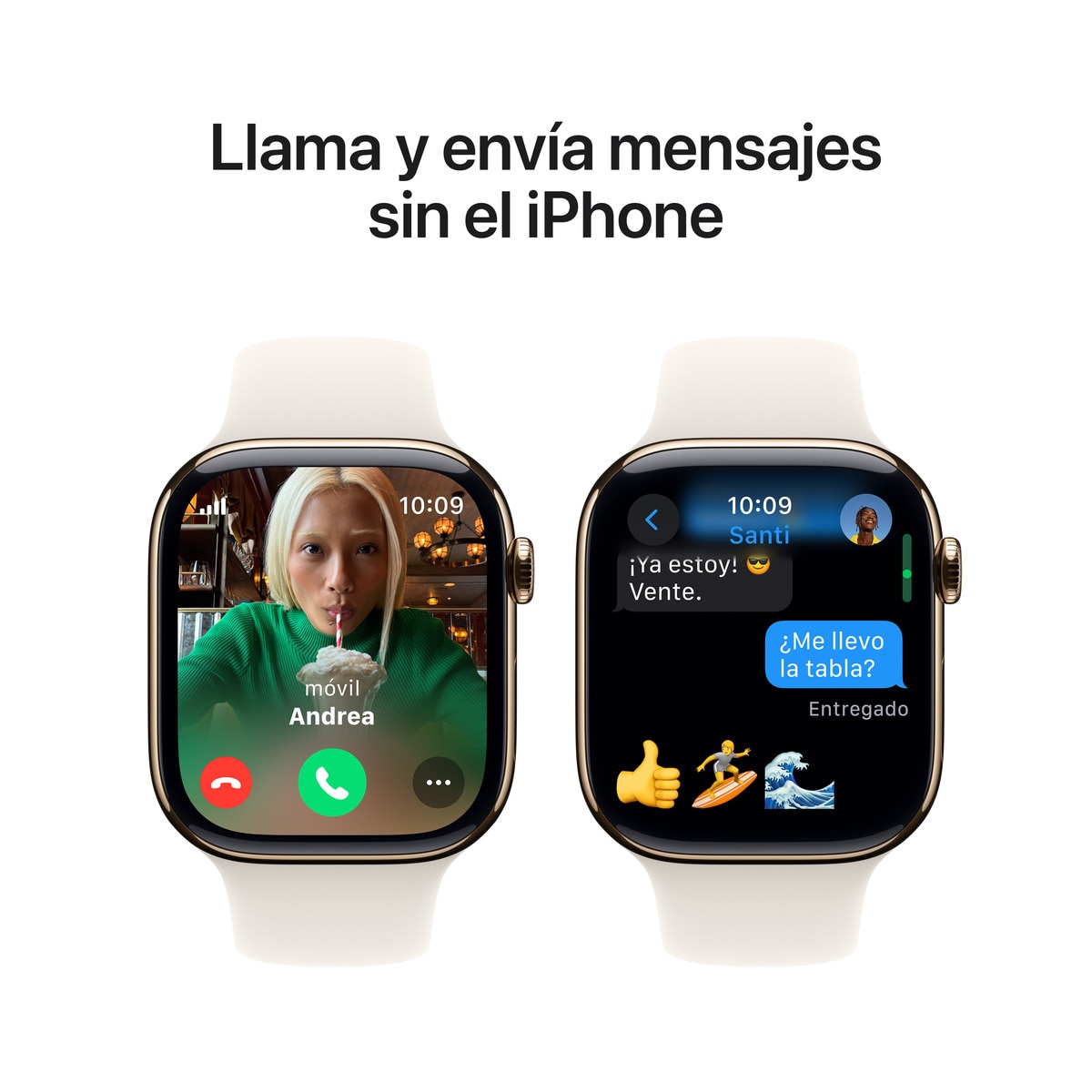 Apple Watch Series 10 GPS + Cellular 46mm Titanio Oro con correa Deportiva Blanco Estrella S/M Oro-8