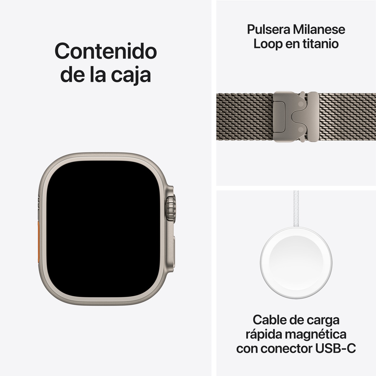 Apple Watch Ultra 2 GPS + Cellular 49mm Titanio Natural con correa Milanese Loop en titanio S Titanio Natural-9