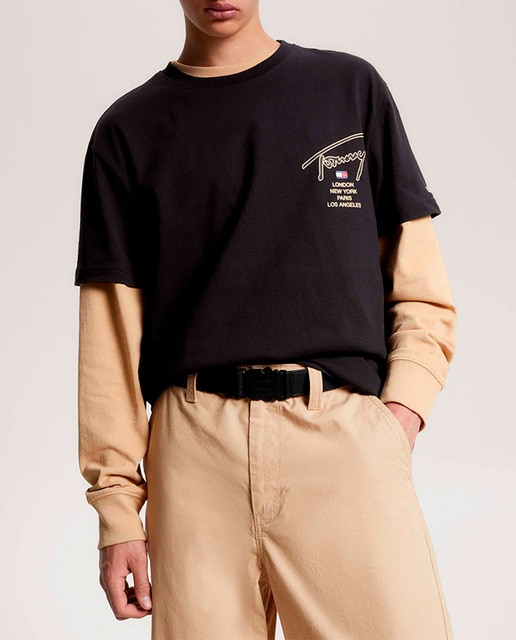 Imagen 0 de Camiseta de hombre de manga corta y logo printado en dorado en la espalda