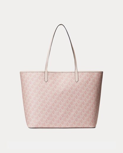 Imagen 0 de Tote en rosa con logo all over y cierre mosquetón