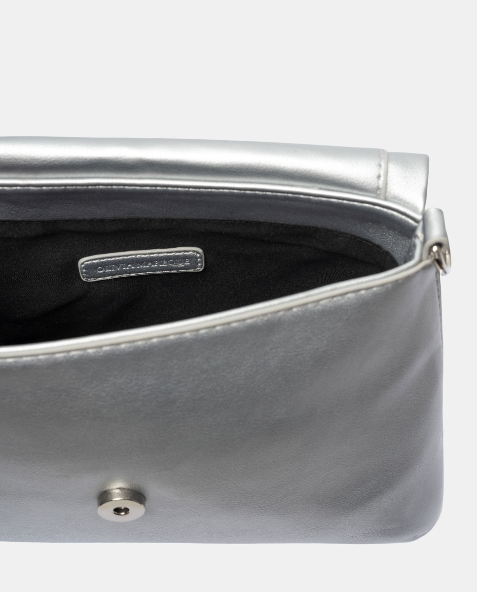 Mala de Ombro Modelo Olivia - Prateado Prata-5