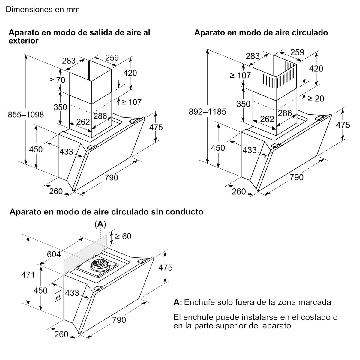 Campana decorativa Balay, inclinada, aspiración perimetral, 4 velocidades - 3BC587LB Cristal blanco-2
