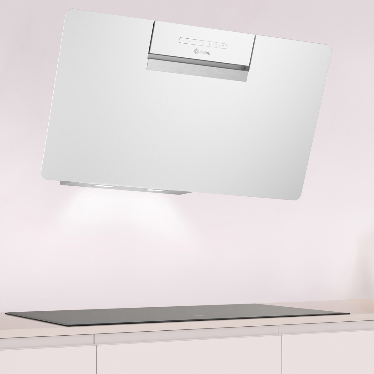 Campana decorativa Balay, inclinada, aspiración perimetral, 4 velocidades - 3BC587GBH Cristal blanco-4