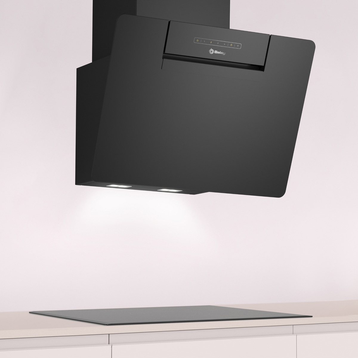 Campana decorativa Balay, inclinada, aspiración perimetral, 4 velocidades - 3BC567GNH Cristal negro-3