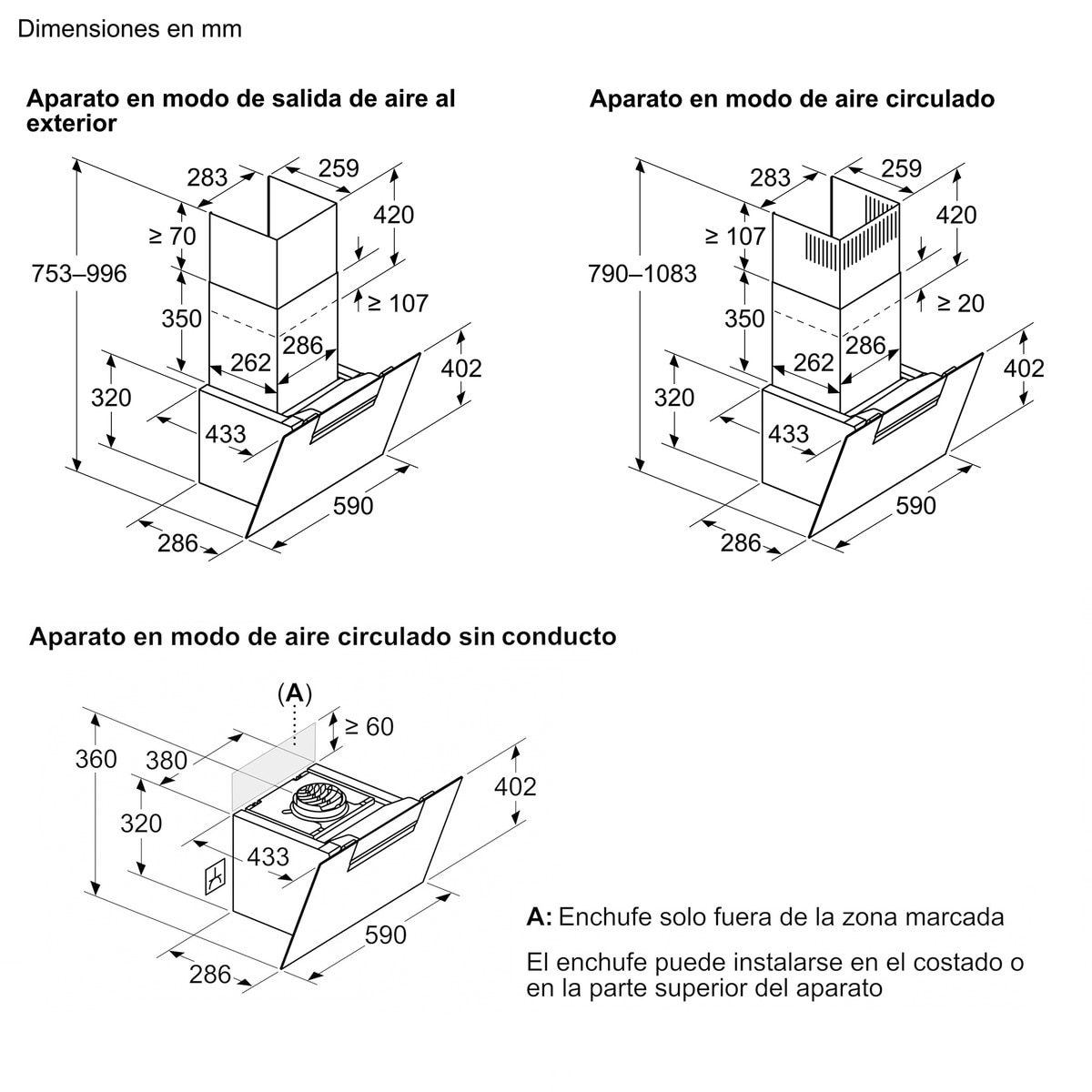 Campana decorativa Balay, inclinada, aspiración perimetral, 4 velocidades - 3BC567GBH Cristal blanco-2
