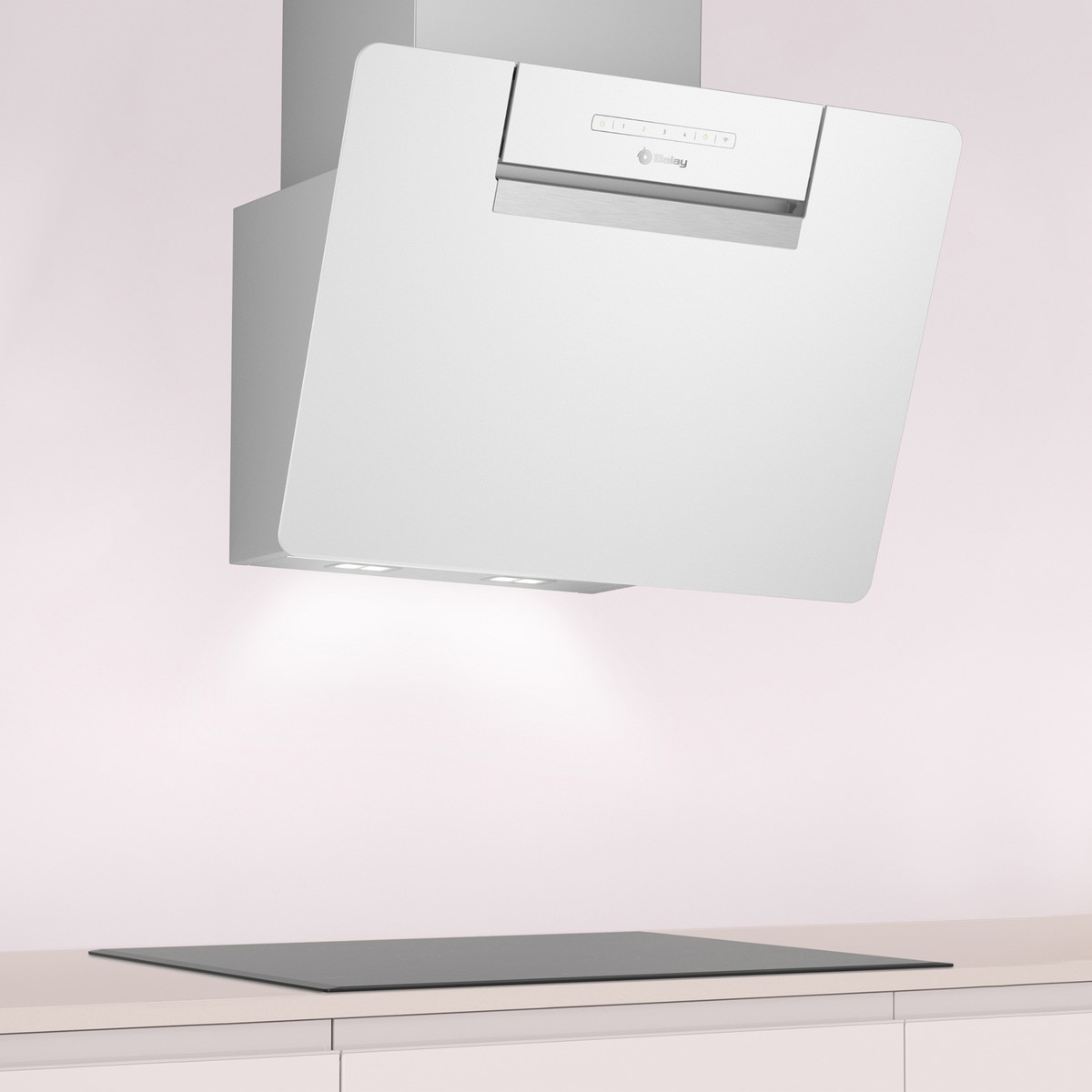 Campana decorativa Balay, inclinada, aspiración perimetral, 4 velocidades - 3BC567GBH Cristal blanco-3