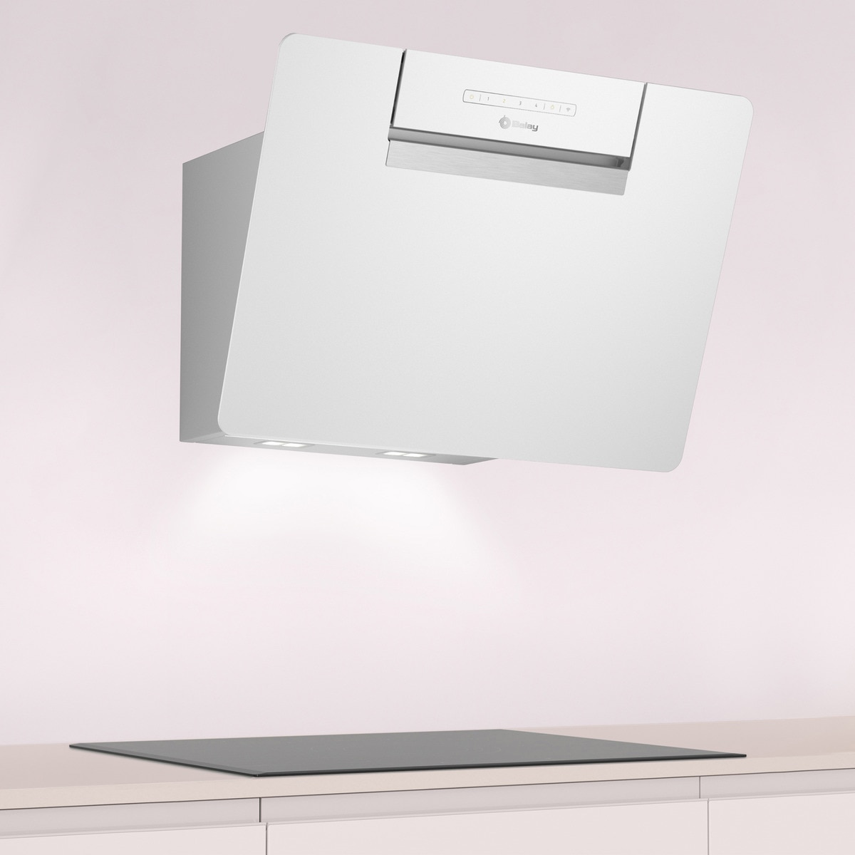 Campana decorativa Balay, inclinada, aspiración perimetral, 4 velocidades - 3BC567GBH Cristal blanco-4