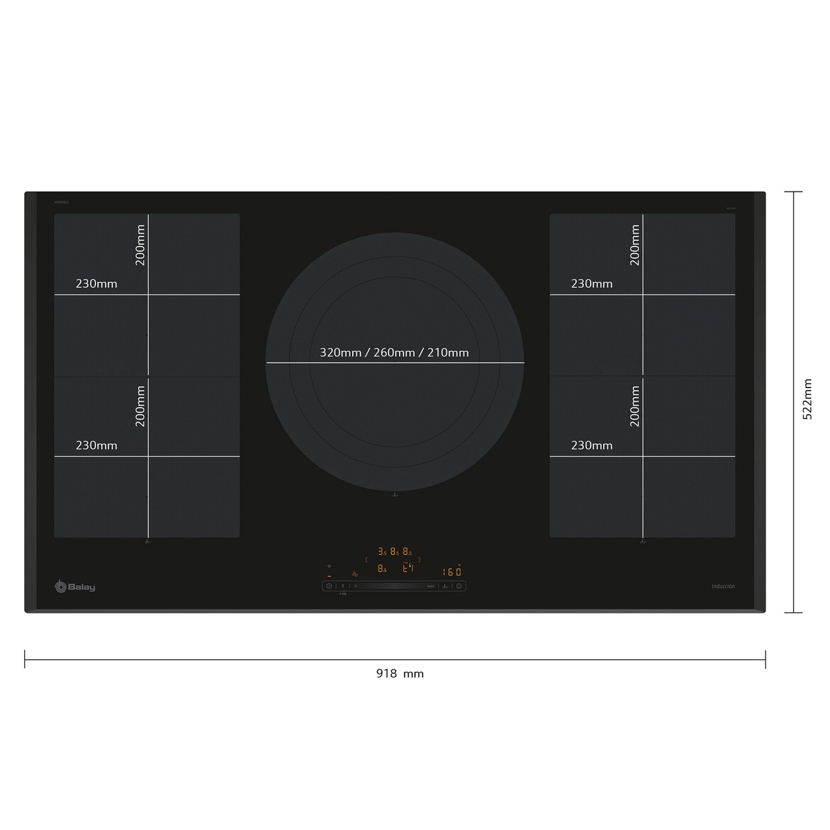 Placa inducción Balay con zona Flex -3EB999LH Negro-2