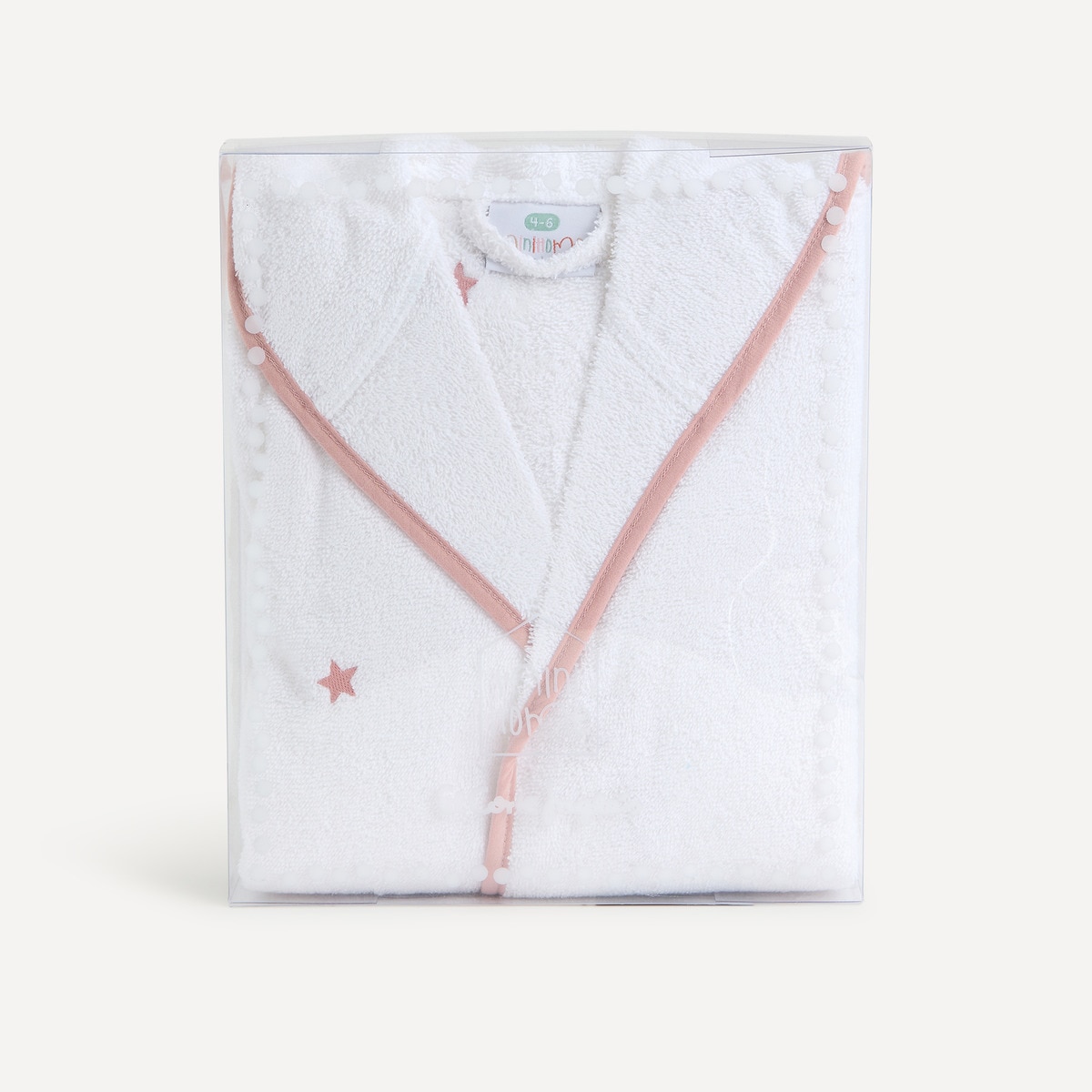 Roupão de Banho Infantil em Algodão 360 gr/m2 Stellar Mini Home Rosa-4
