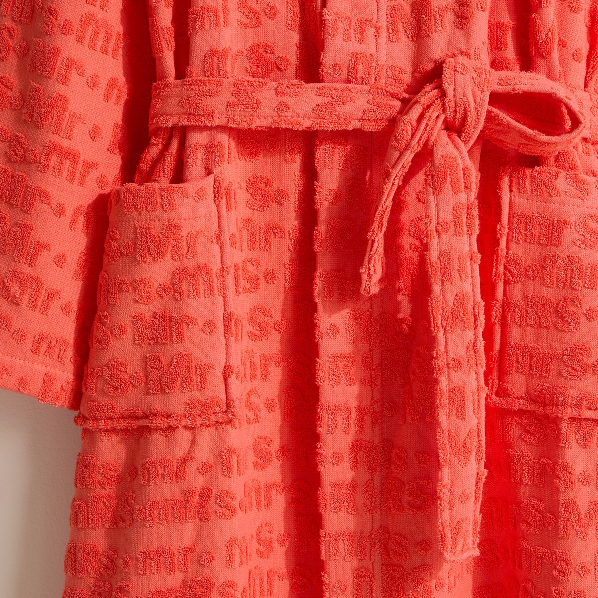 Albornoz algodón 360 gr/m2 Mrs & Mr Basics El Corte Inglés Naranja-2