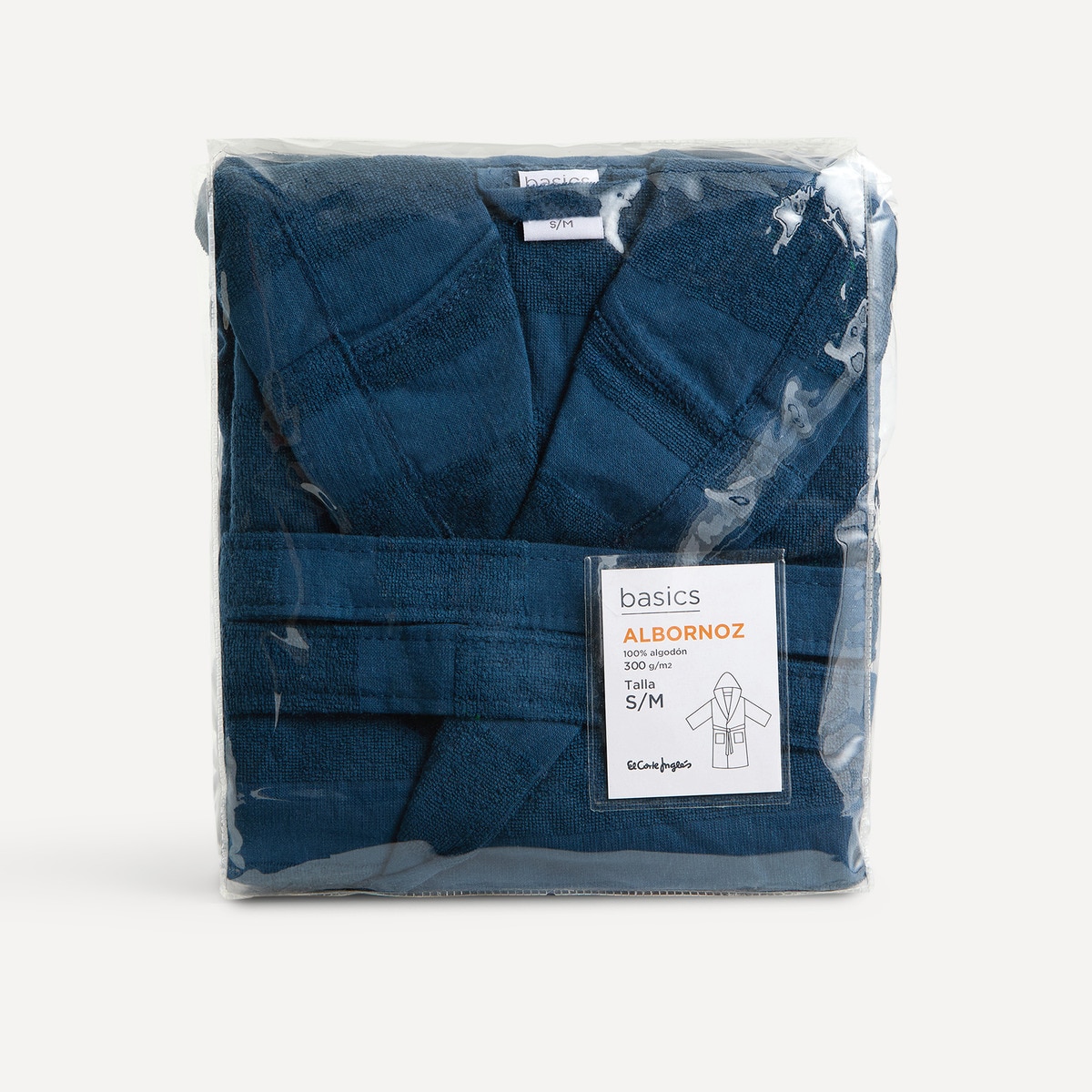 Albornoz algodón 300 gr/m2 Rayas Basics El Corte Inglés Marino-4