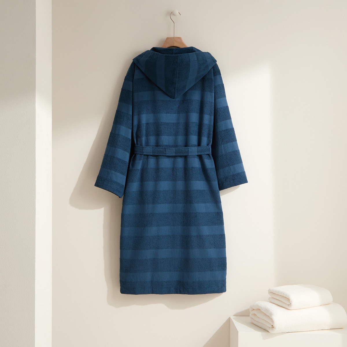 Albornoz algodón 300 gr/m2 Rayas Basics El Corte Inglés Marino-3