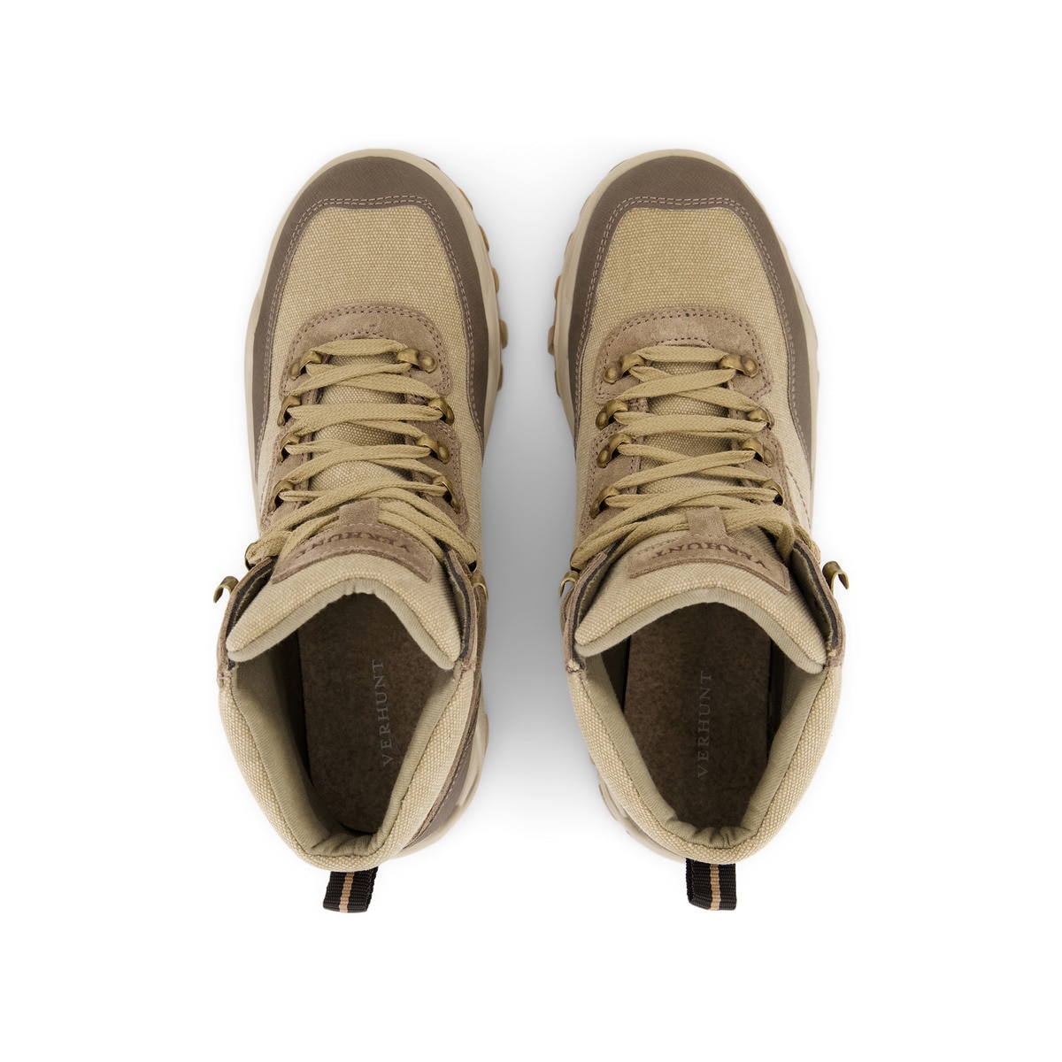 Botas de Campo em Tecido e Croute Taupe-4