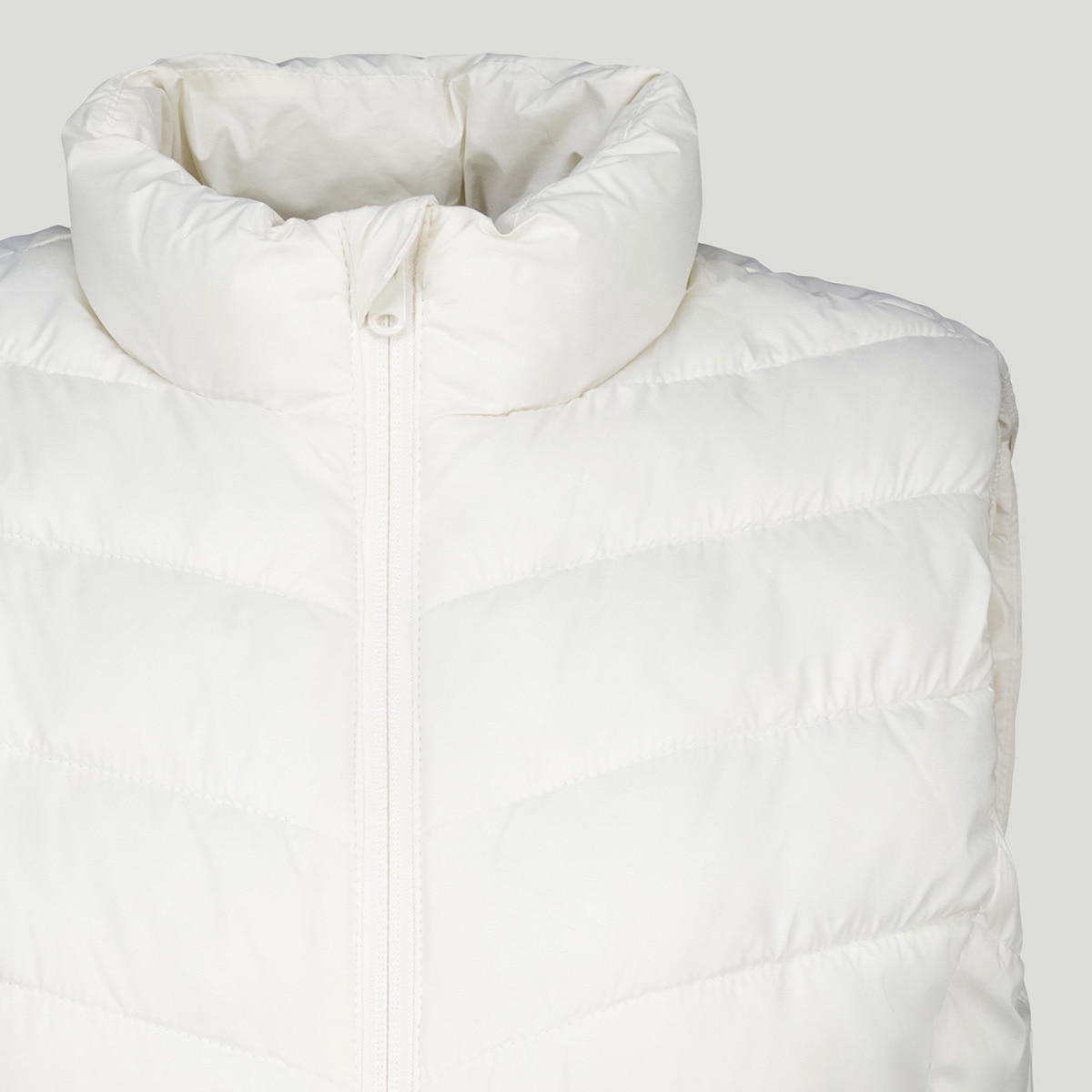 Chaleco acolchado con bolsillo interior de mujer Crema-5