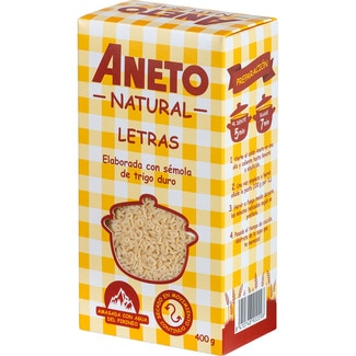 letras envase 400 g - Aneto