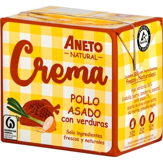 crema de pollo asado con verduras sin gluten y sin lactosa brik 500 ml - Aneto