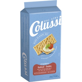 crackers salados con levadura y sin aceite de palma paquete 250 g - Colussi