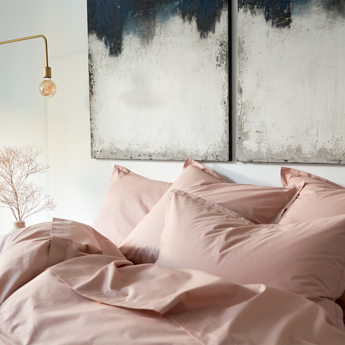 Lençol de Baixo de Algodão Alcove Rosa Pétala-3