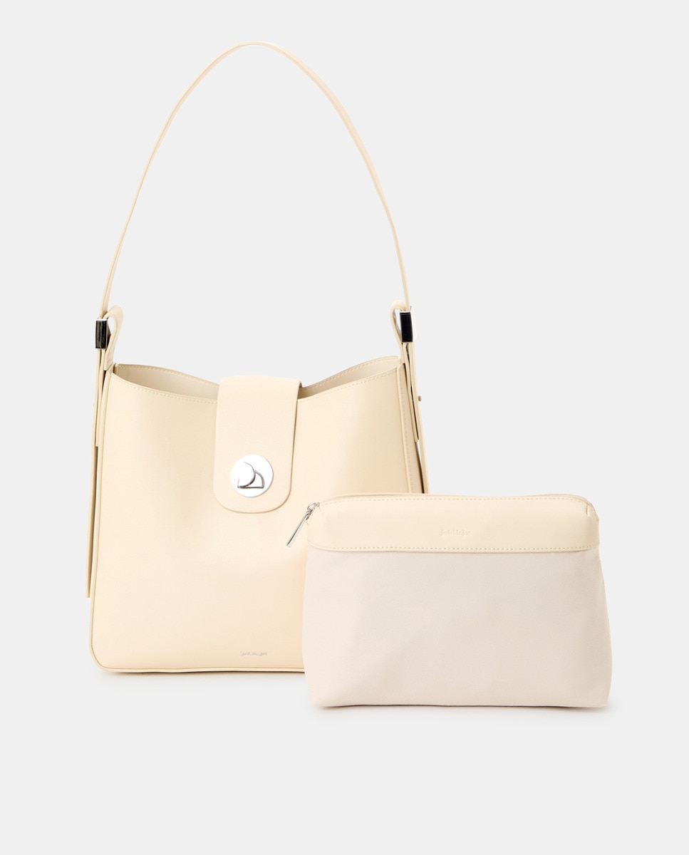Mala Hobo com Detalhe de Fecho Branco-marfim-2