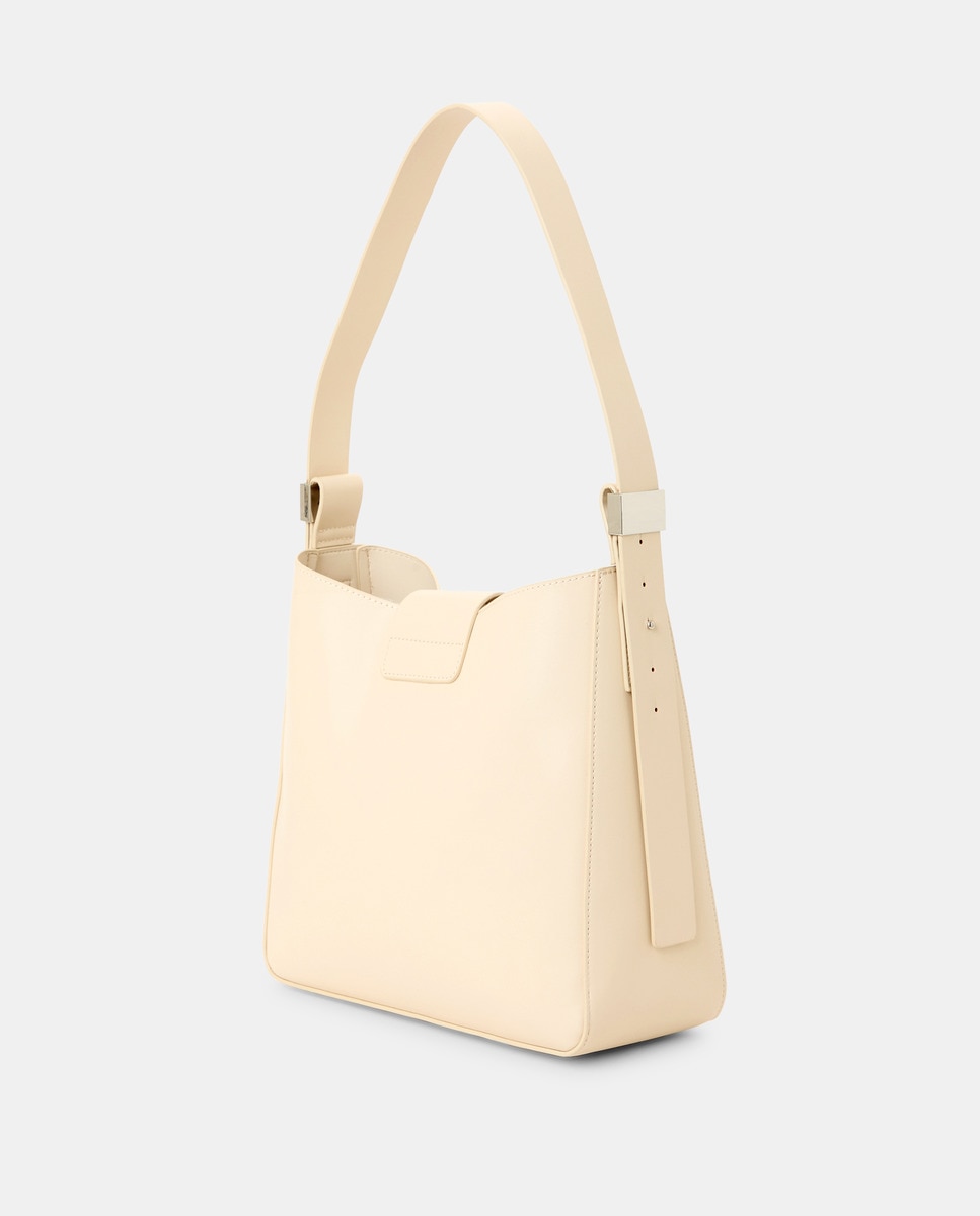 Mala Hobo com Detalhe de Fecho Branco-marfim-3