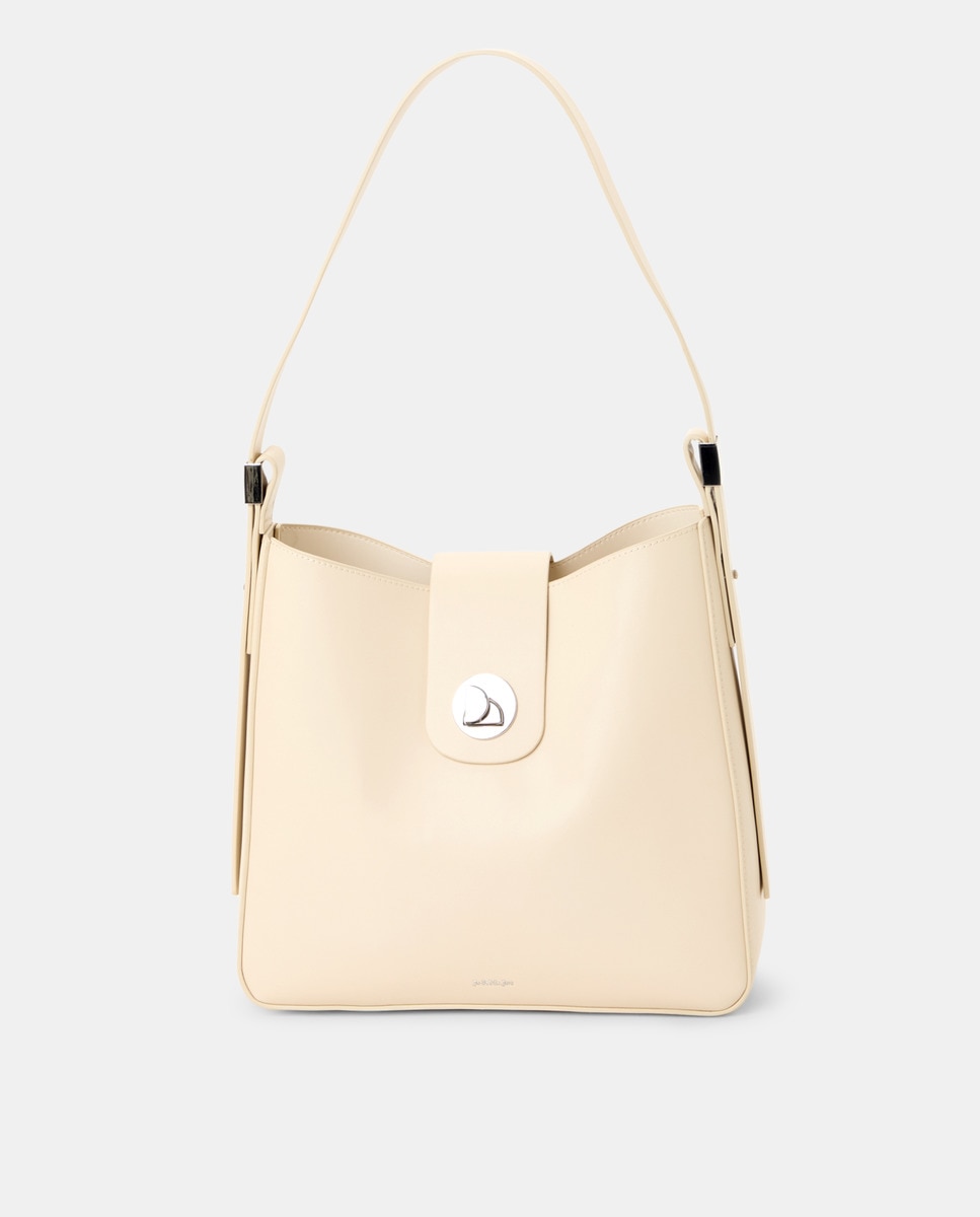 Mala Hobo com Detalhe de Fecho Branco-marfim-1