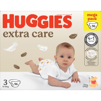 pañales hipoalergénicos Extra Care Disney con cuidado de la piel 4 en 1 talla 3 (6-10 kg) bolsa 96 unidades - Huggies