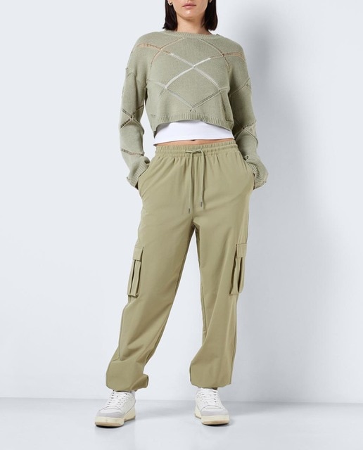 Imagen 0 de Pantalón cargo de mujer con cintura elástica.