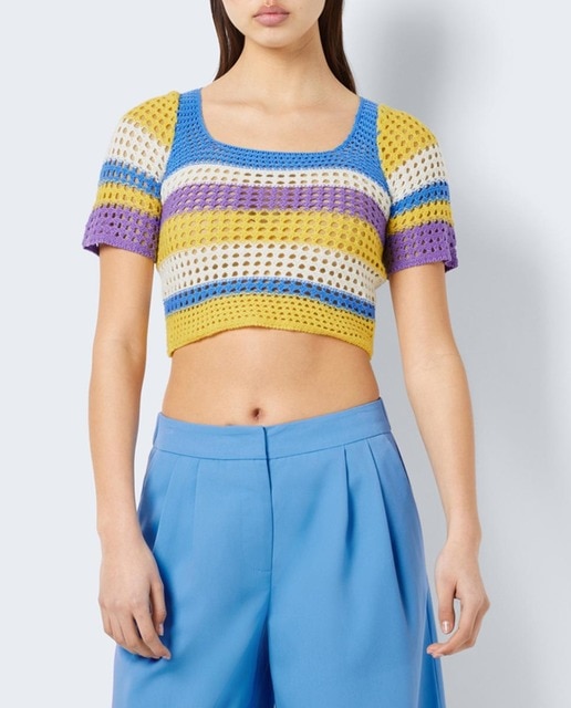 Imagen 0 de top de crochet cuello bajo redondo