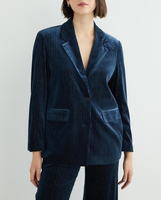 Imagen 0 de Blazer de mujer de terciopelo y brillo