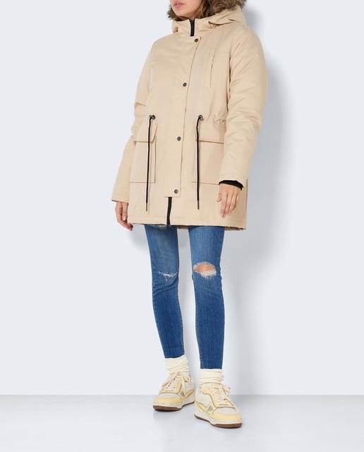 Imagen 0 de Parka de mujer de manga larga y capucha con pelo