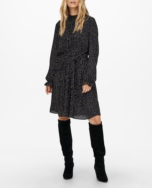 Imagen 0 de Vestido mini de manga larga y tejido plisado.