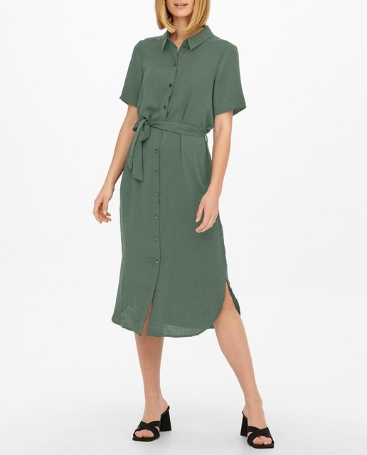 Imagen 0 de Vestido midi camisero fluido