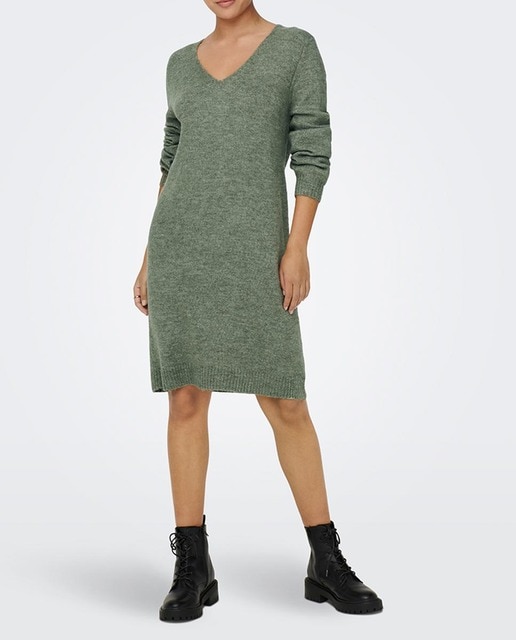 Imagen 0 de Vestido corto de punto de manga larga