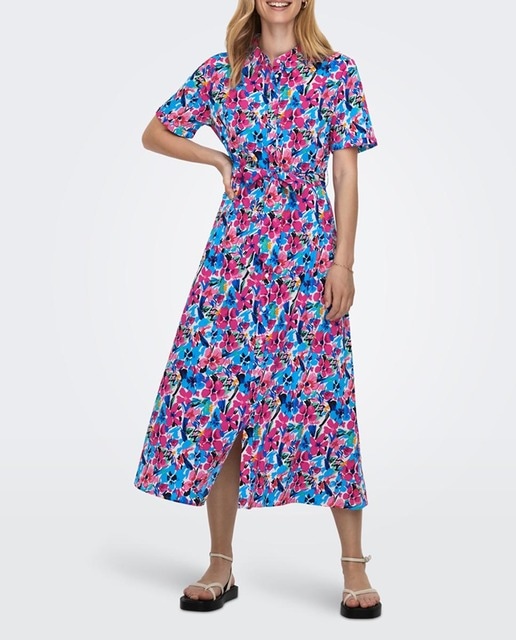 Imagen 0 de Vestido largo camisero de manga corta