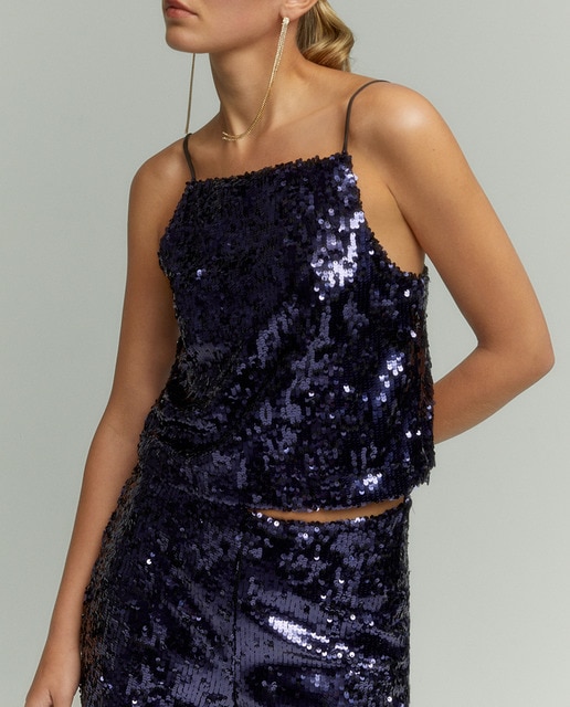 Imagen 0 de Blusa de mujer tirantes con lentejuelas