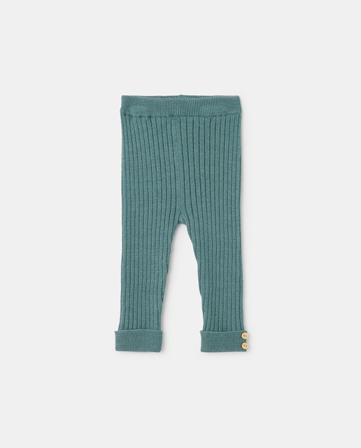 Imagen 0 de Pantalón tricot legging de canalé con vuelta