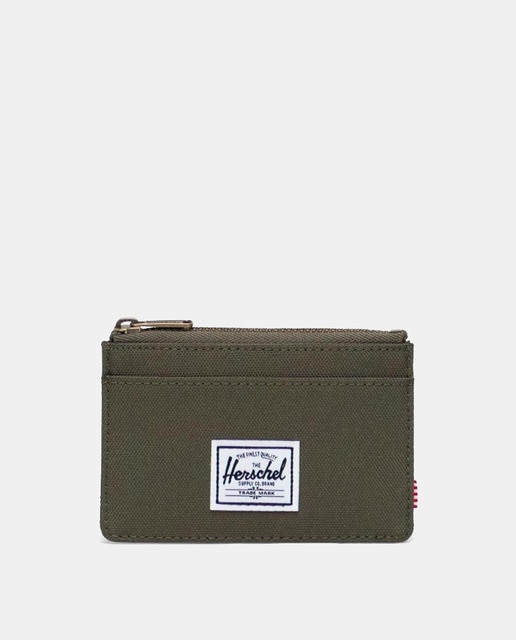 Imagen 0 de Tarjetero Oscar de Herschel Supply en color verde  con cremallera